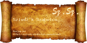 Szivák Szabolcs névjegykártya