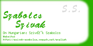 szabolcs szivak business card